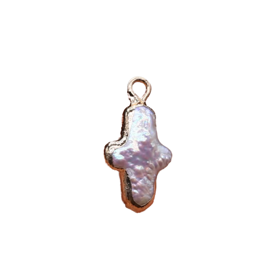 Pearl Cross Charm