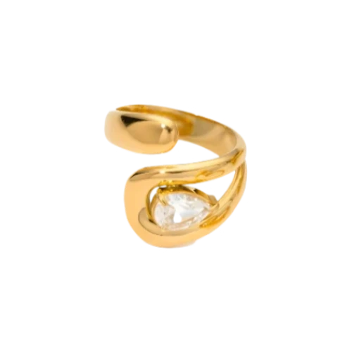 Gold Asymmetric Diamond Ring