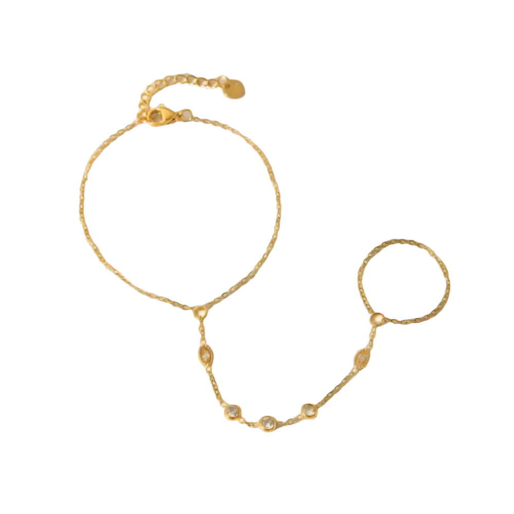 Gold Diamond Hand Chain