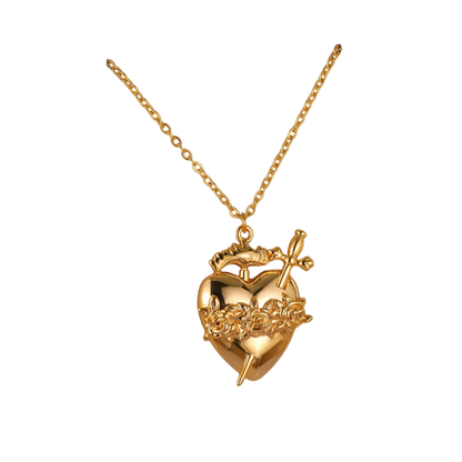 Gold Sacred Heart Necklace