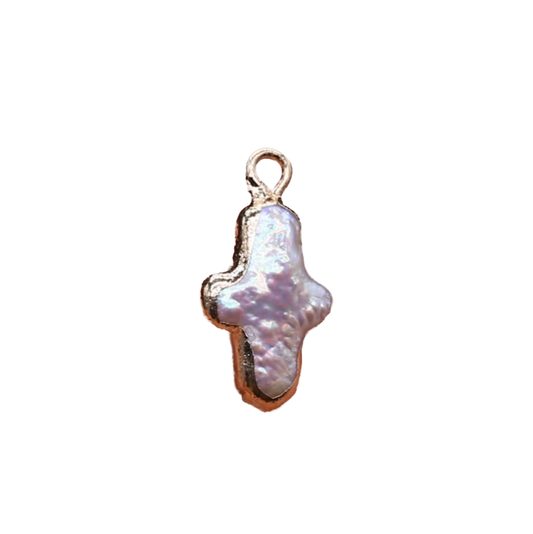 Pearl Cross Charm