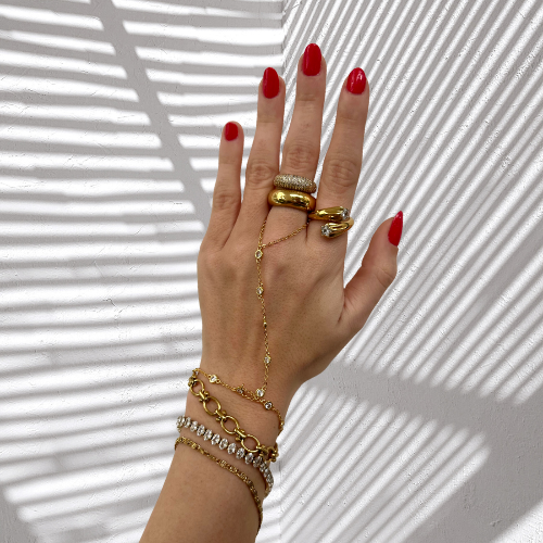 Gold Diamond Crested Ring