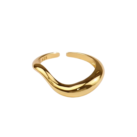Curved Gold Pinky Ring
