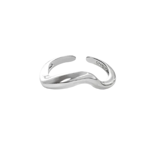 Curved Silver Pinky Ring