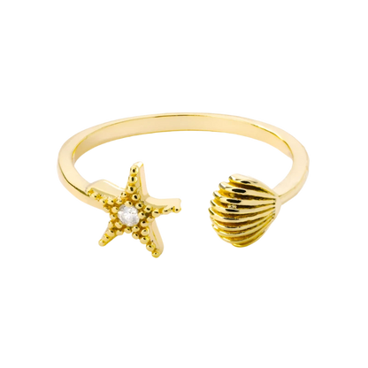 Gold Star Shell Ring
