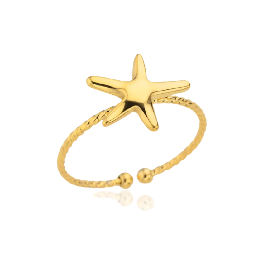Gold Starfish Ring