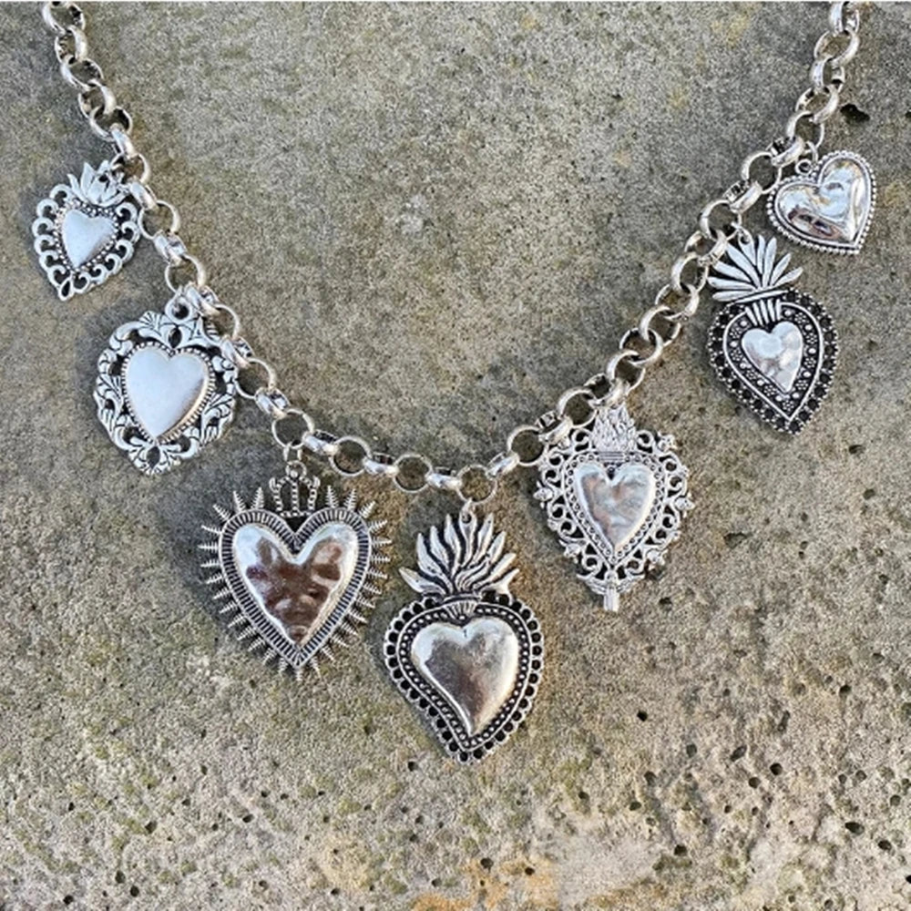 Silver Sacred Heart Necklace