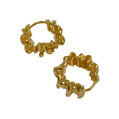 Gold Wavy Hoops
