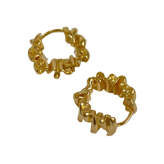 Gold Wavy Hoops