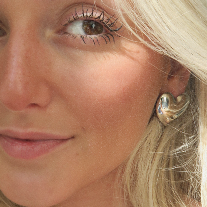 Silver Large Heart Earrings