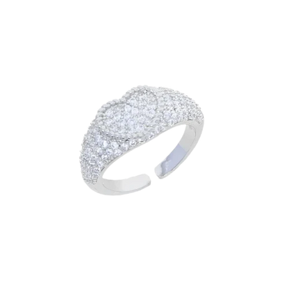 Silver Heart Pinky Ring