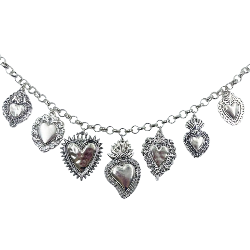 Silver Sacred Heart Necklace